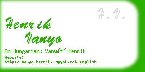 henrik vanyo business card